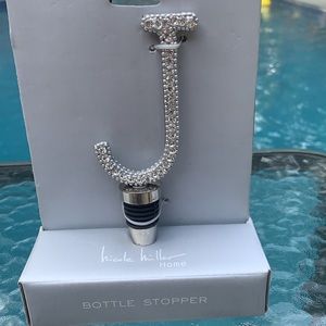 Nicole Miller Wine Stopper Letter J in Crystals